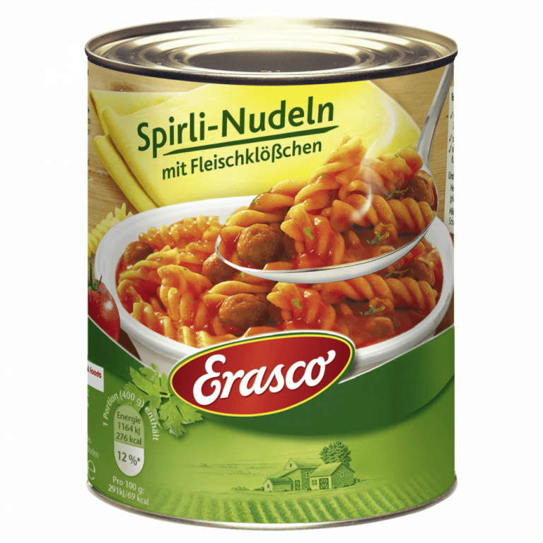 Erasco Spirli Nudeln mit Fleischklößchen 800g