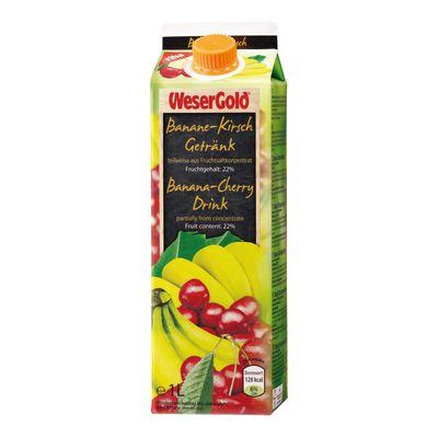 Wesergold Banane-Kirsch-Getränk 1L