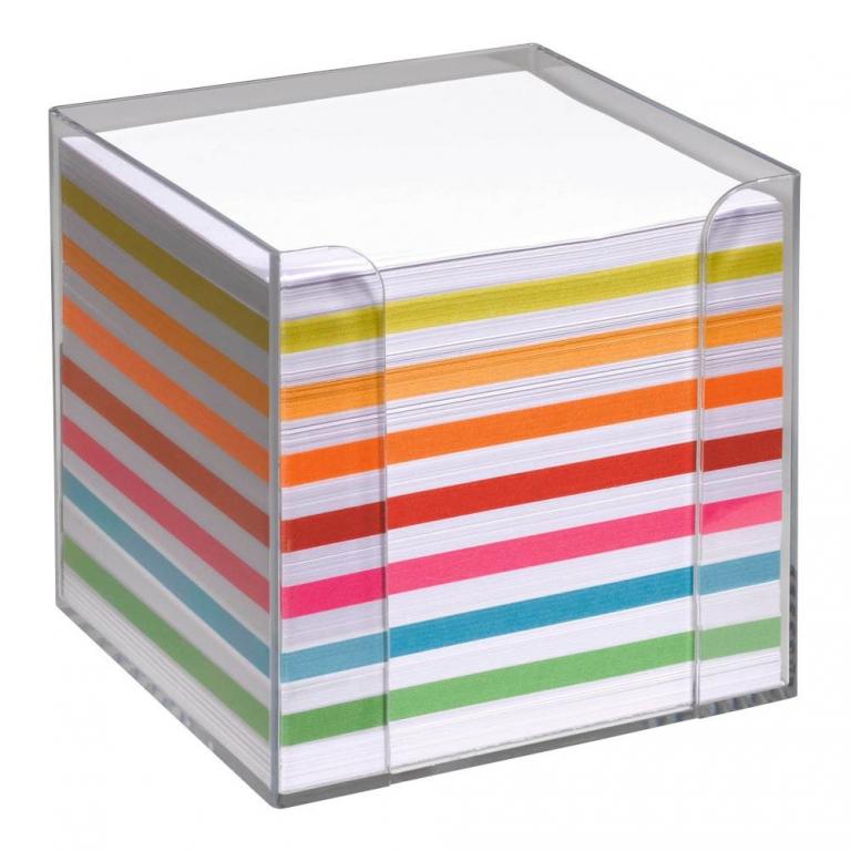 Folia Zettelbox transparent farbig sortiert