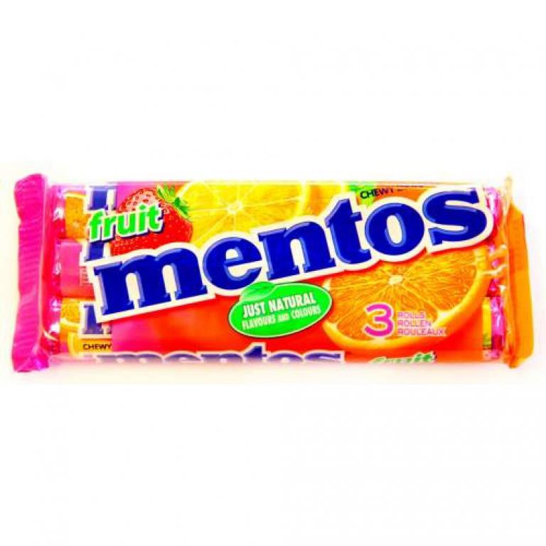 Mentos Kaubonbons Fruit 3er Pack