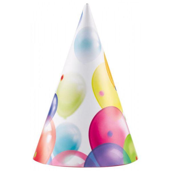 Partyhütchen Balloons Höhe 16,2 cm, 8 Stück