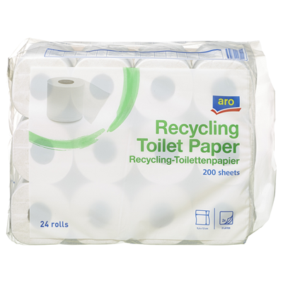 Toilettenpapier Recycling 2-lagig, 24 Rollen