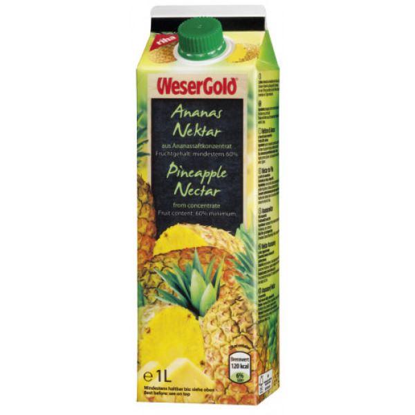 Wesergold Ananasnektar 1L